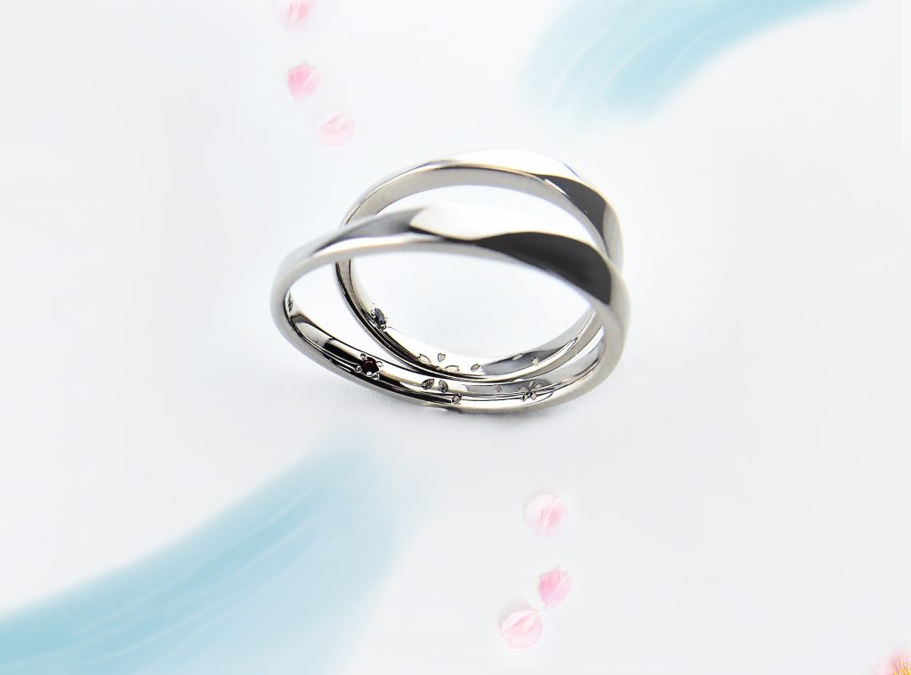 重ねると1つの大きな桜模様