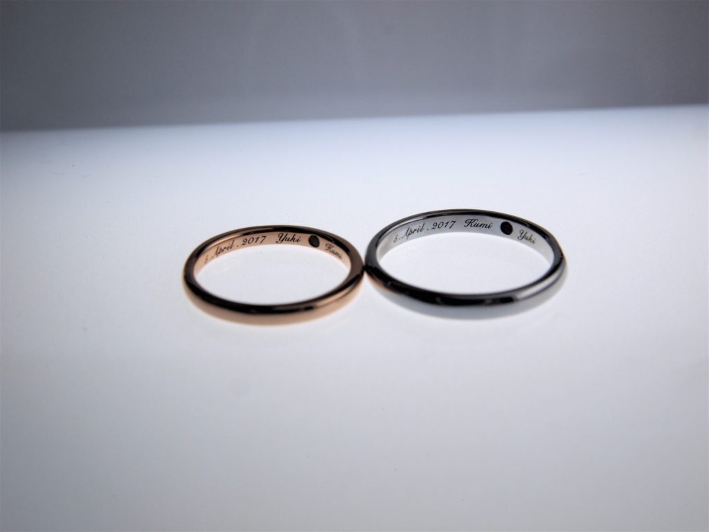 二人の記念日を内文字に