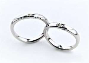 リングトップに花火モチーフ入れ